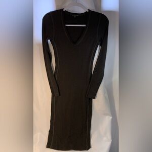 James Perse USA Made Brownish Olive Long Sleeve Dress Size 0 Partial Lined